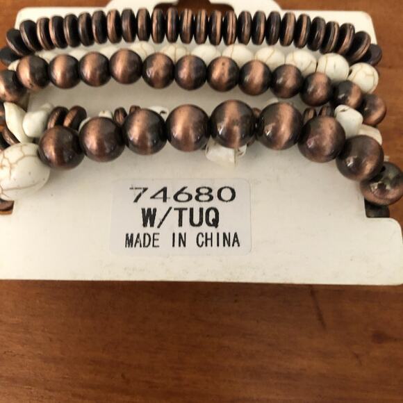 Emma Beaded Teepee Tana Bracelet With Turquoise Set 74680 New - Picture 9 of 10